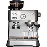 Solis Grind & Infuse Perfetta 1019 Edelstahl Siebträgermaschine - Kaffeemaschine mit Mahlwerk - Integrierte Zero Static Kaffeemühle - Espressomaschine mit Dampf- und Heißwasserfunktion