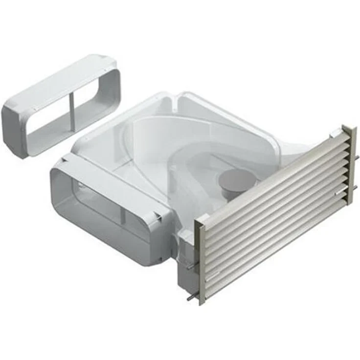 Naber COMPAIR System Ø 150 GREENflow Filterbox-Set-2, Lüftungsgitter edelstahlfarbig, flexible Filterlösung für Downdrafthauben, hohe Luftstromverteilung