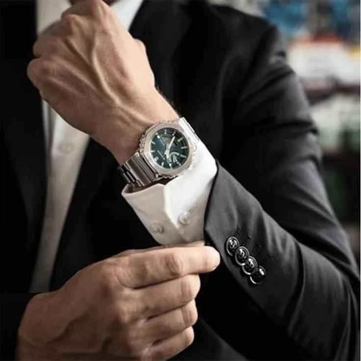 Casio GM-2110D-3A1ER G-Shock, Armbanduhr aus Stahl in Petrol, lässiger und klassischer Stil – Bild 4