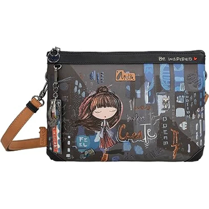 Anekke Contemporary 2 Compartment Shoulder Bag M, Umhängetasche in Multicolor mit abnehmbarem und verstellbarem Schulterriemen – Bild 1