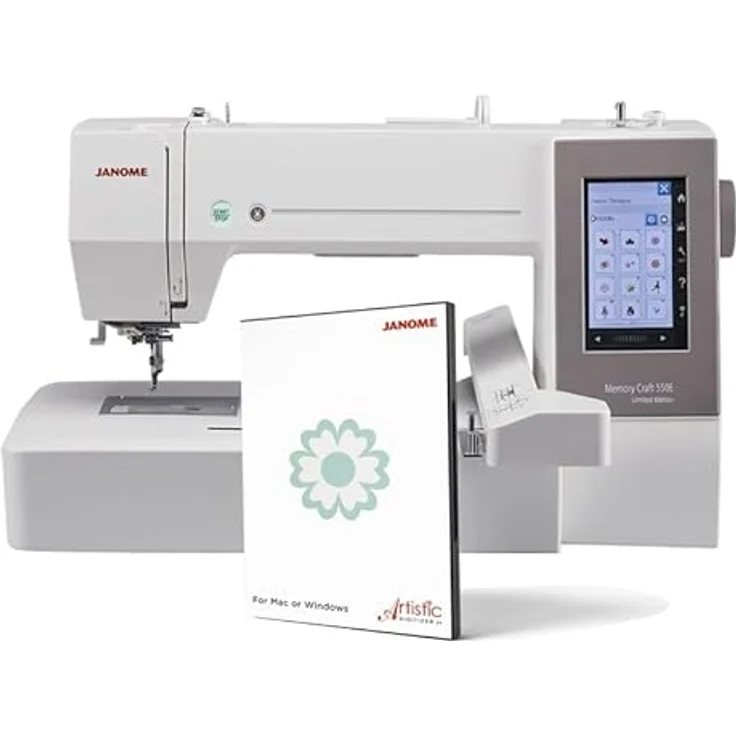 Janome MC 550e, Nähmaschine mit Grossdisplay, weiss – Bild 3