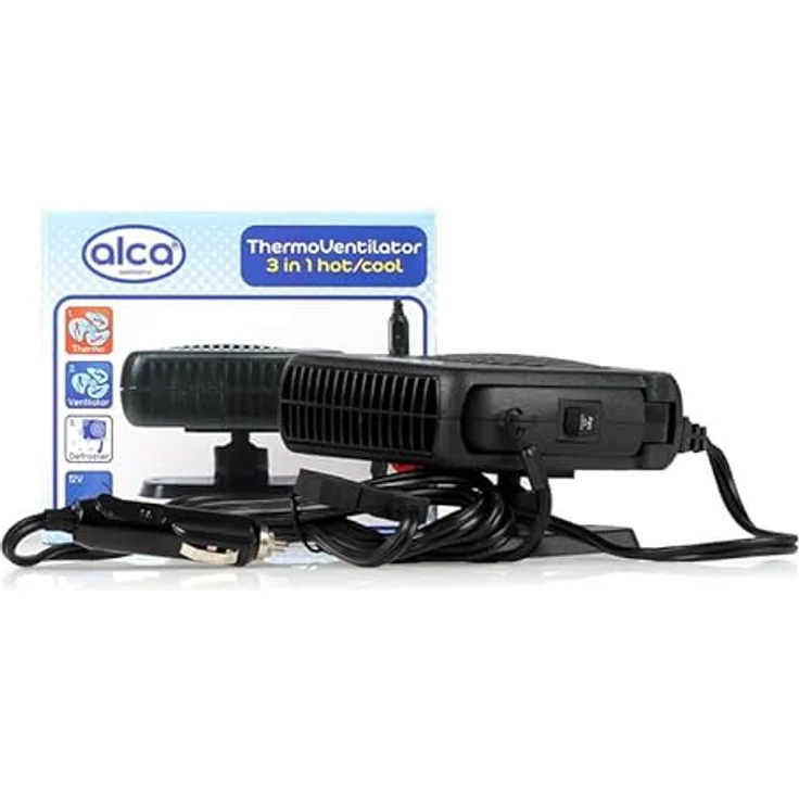alca Heizlüfter Ventilator Hot/Cool 3 in 1 Keramik-Heizlüfter 12 V, 144 W, schwarz – Bild 1