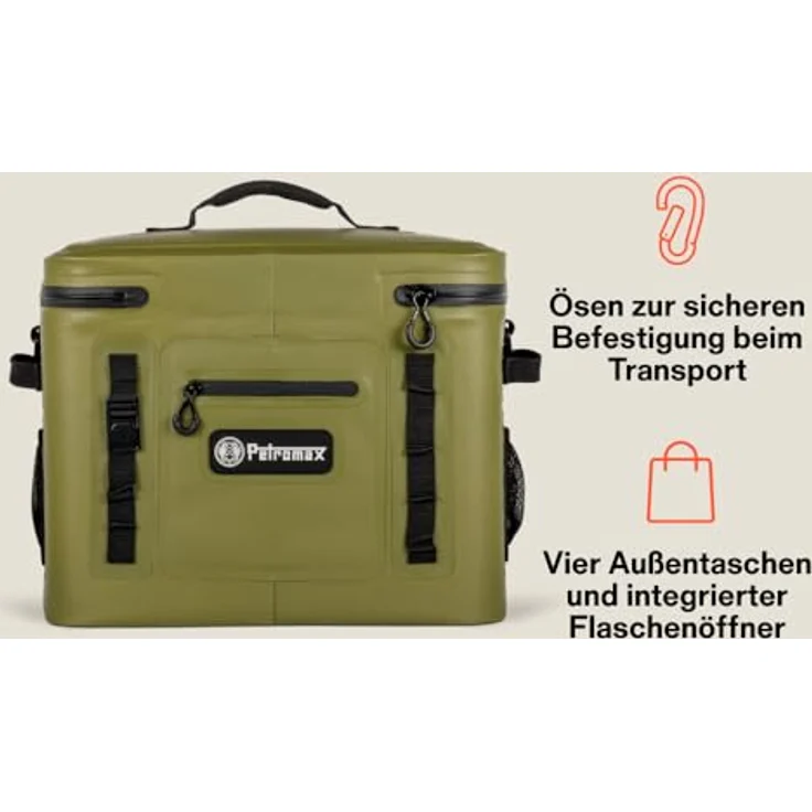 Petromax Kühlbox 22 l, olivgrün, mit wasserdichtem Reißverschluss für Langzeitausflüge – Bild 3
