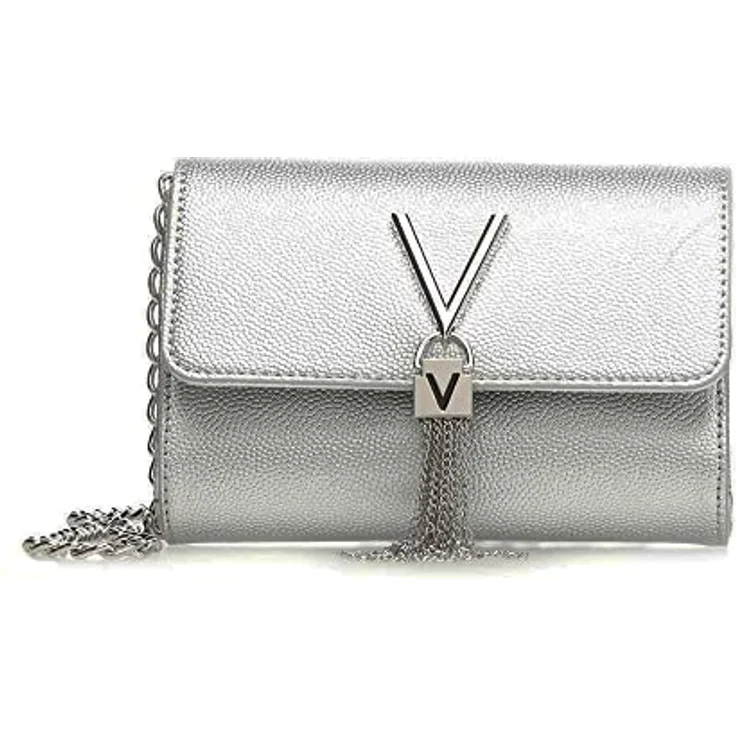 VALENTINO BAGS Umhängetasche DIVINA, Damen Handtasche mit Schnappverschluss, Lederimitat, Kettentasche - Schwarz – Bild 2