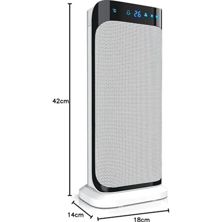 Brandson Heizlüfter mit Fernbedienung - Keramik-Heizlüfter Badezimmer energiesparend leise - Schnellheizer mit Oszillationsfunktion - 2x Heizstufen - Timer - Heizung Heater - GS-zertifiziert, Heizlüfter – Bild 7
