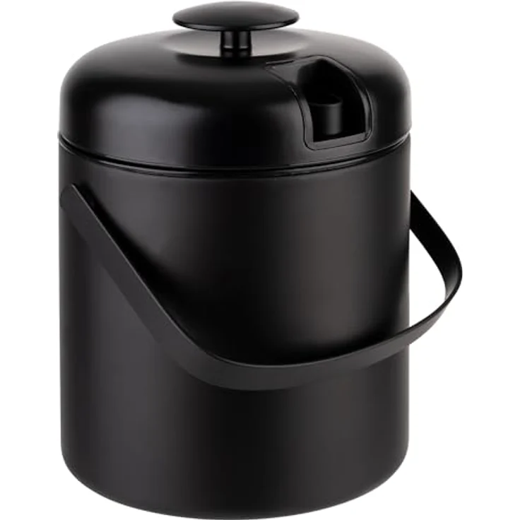 APS Eiseimer-Set in schwarz, Ø 14 cm, H: 22 cm, 1,3 Liter, aus hochwertigem Edelstahl hergestellt – Bild 2