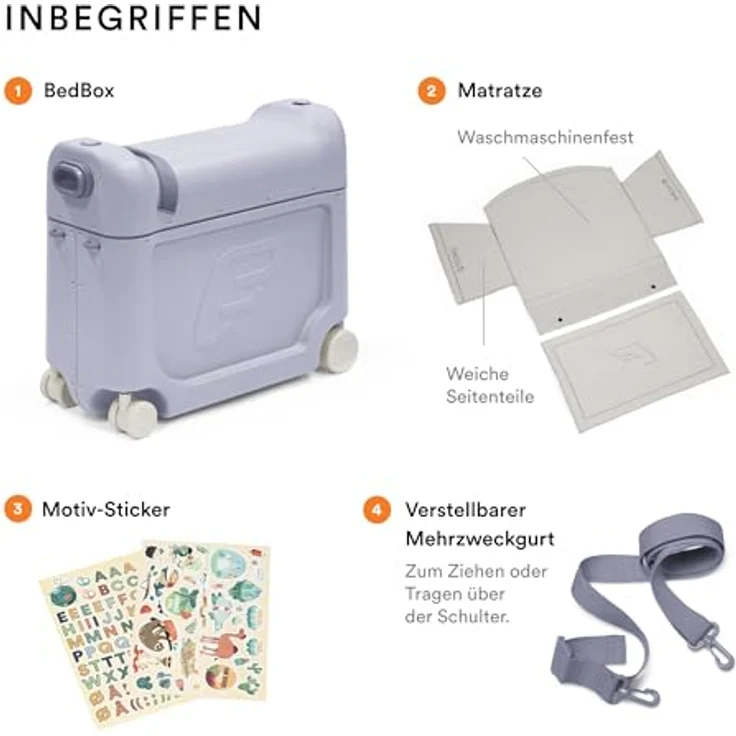 Stokke JetKids BedBox, Kinderkoffer mit Bettfunktion und 4 Rollen, als Handgepäck zulässig – Bild 5