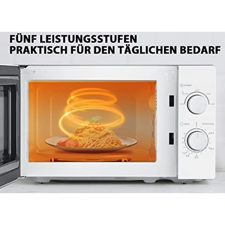 Comfee CMSN 20 wh Mikrowelle, Standgerät, 700 Watt, 20 Liter Garraum, weiß – Bild 4