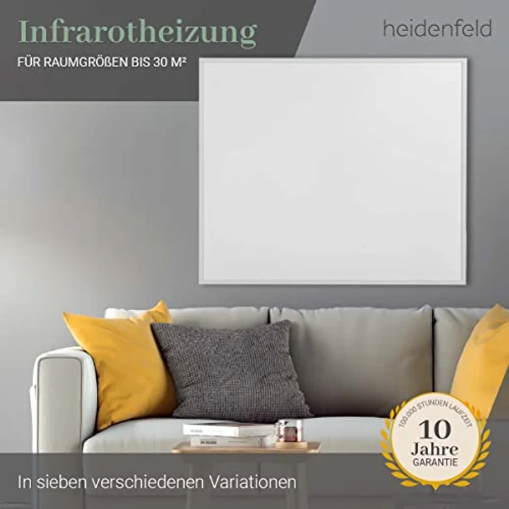 Heidenfeld Infrarotheizung HF-HP106-3 weiß inkl. Fernbedienung, 300 Watt, Infrarotheizung – Bild 2