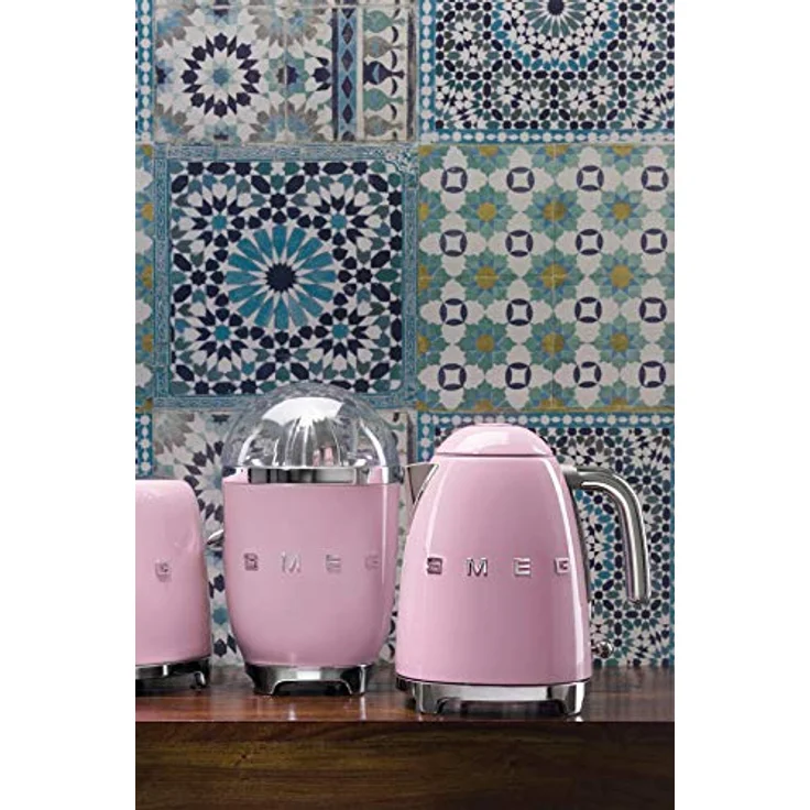 Smeg KLF04PKEU Wasserkocher, 2400W, 1,7L, Edelstahl, pastellrosa – Bild 2