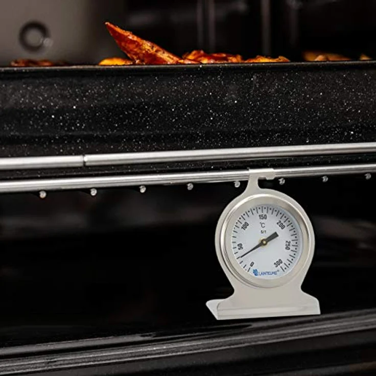 Lantelme Backofenthermometer 300 Grad Edelstahl Rostfrei zum Aufhängen und hinstellen Backofen Thermometer analog 5843 – Bild 2