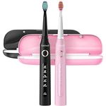 Fairywill Elektrische Zahnbürste FW-507, ADA-zugelassen, 5 Modi, langlebiger Akku, schwarz und pink