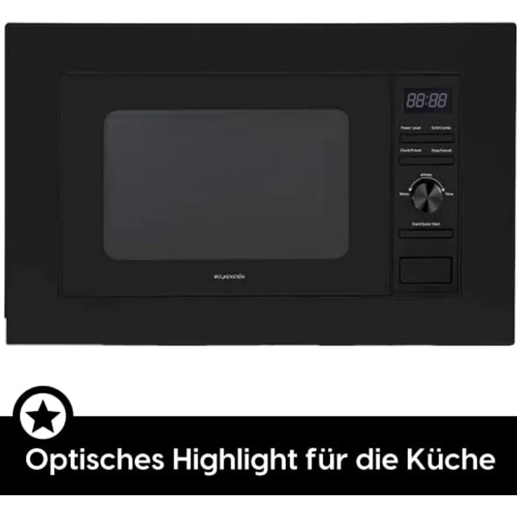 Wolkenstein WMW800-20GB EB Mikrowelle, 2in1 mit Grill, Einbaugerät, schwarz, 800 Watt, 20 Liter Garraum, Edelstahl – Bild 6