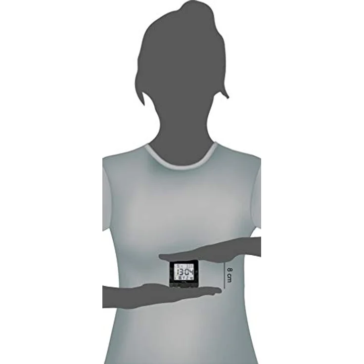 Technoline schwarz WT 235-Funkwecker mit Touchsensor, Plastik, 8 x 2.5 x 8 cm – Bild 3