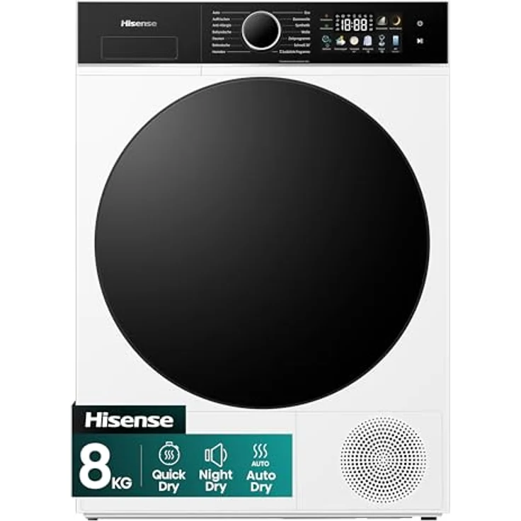 Hisense DH3I802BWCD Wärmepumpentrockner, 18 Programme, QuickDry, Auto Dry Sensoren, Anti-Allergie, LED-Farbdisplay – Bild 1