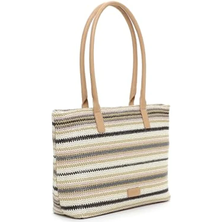 EMILY & NOAH Shopper E&N Bayonne RUE 09, Damen Tasche in mehrfarbiger Flechtoptik mit Reißverschluss und flexiblem Tragegriff – Bild 8
