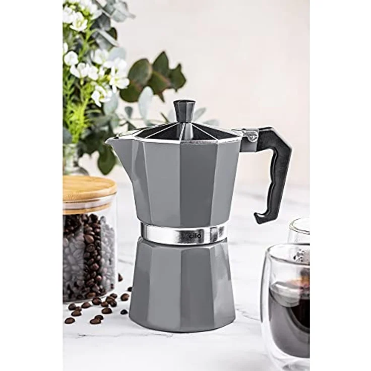 Cilio Espressokocher CLASSICO - 9 Tassen, Aluminium, höhenverstellbar  – Bild 2