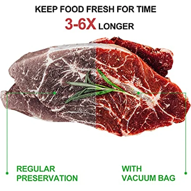 Vpcok Direct Vakuumierbeutel 3 Rollen 20/25/28x500cm, BPA-freie Vakuumfolie mit 150µm Stärke, wiederverwendbar und reißfest für Lebensmittel und Sous Vide – Bild 4