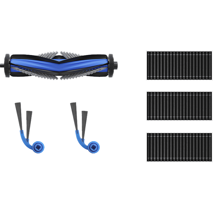 ECOVACS DKT060214, Reinigungs-/Ersatzset für Staubsauger, mit 2 Seitenbürsten, Anti-Tangle-Hauptbürste und 3 antibakteriellen Filtern