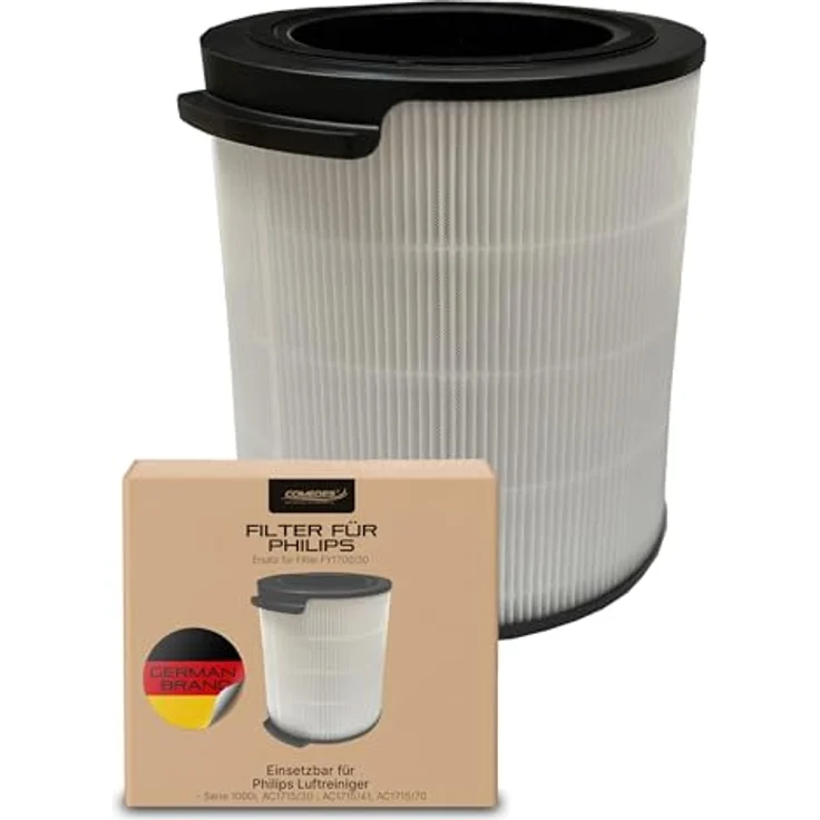 Comedes Ersatzfilter für Philips FY1700/30, Luftreiniger Zubehör für AC1715/30, AC1711, HEPA-Filter mit Aktivkohle, 23,5 cm hoch – Bild 1