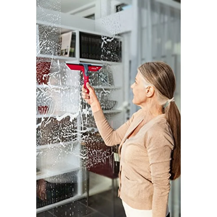 Vileda Profi Fensterwischer 2in1, Fensterabzieher und Einwascher mit Mikrofaserbezug, Fensterputzer für streifenfreie Fenster – Bild 3