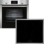Neff Set BX46PI bestehend aus B2CCG6AN0 Einbaubackofen mit CircoTherm, 60 x 60 cm, Edelstahl, N 30 und T46SBE1L0 autarkes Induktionskochfeld, 60 cm, Schwarz, mit Rahmen aufliegend, N 50