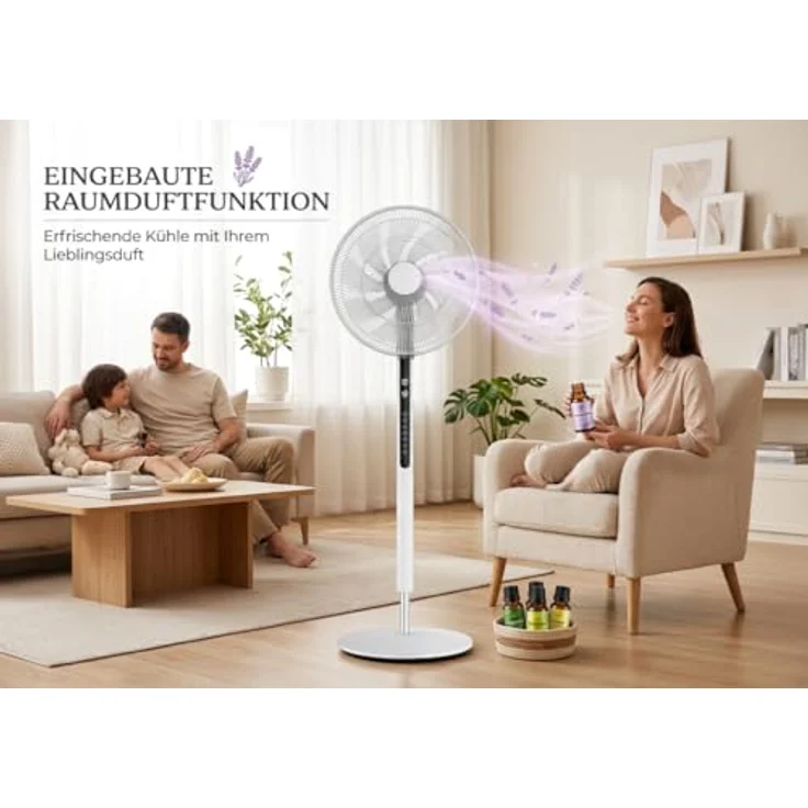 Fakir VC80DC Standventilator, 2400 m³/h, 55 dB, 33 Watt, Schwarz/Weiß, versandkostenfrei – Bild 7