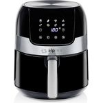 Alpina Airfryer 3,5L - Heißluftfritteuse 1400W - Temperatur Einstellbar von 80 bis 200 °C - Backofen für 3 bis 5 Personen - Luftfritteuse mit Timer bis 60 Min - Digitales Display - Metal - Schwarz