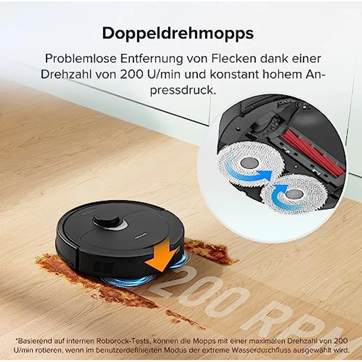 roborock Q Revo Saugroboter mit Wischfunktion Absaugstation 5500 Pa Saugkraft, 3D-Kartierung, Doppeldrehmopps Wischroboter automatische Wasser-Befüllung, Entleerung, Staubbeutel-Entleerung, Reinigung – Bild 4