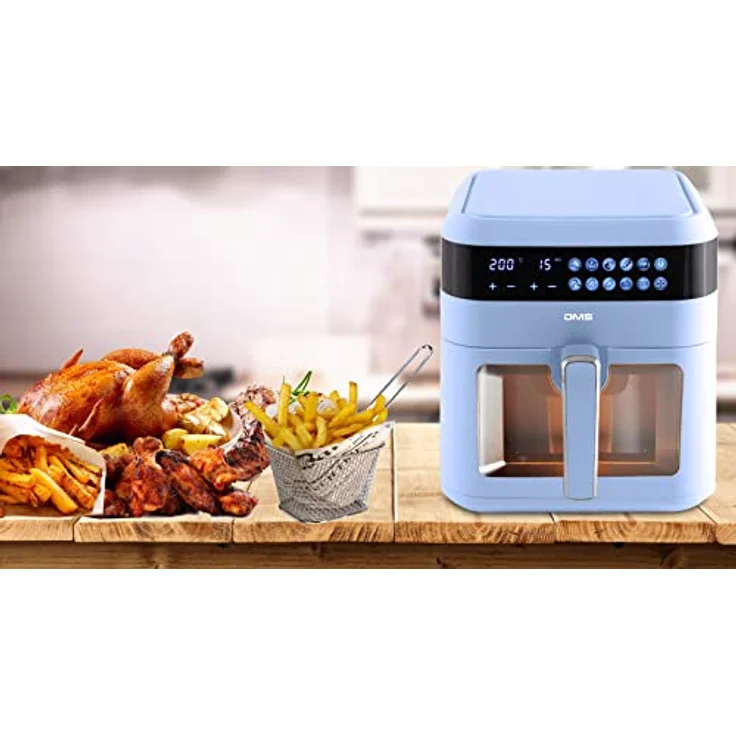 DMS XXXL 7 Liter Heißluftfritteuse fettfrei und ohne Öl | inkl. 10 Programmen und digitalem Touch Display | Timer | HFG-7 (Blue) – Bild 3