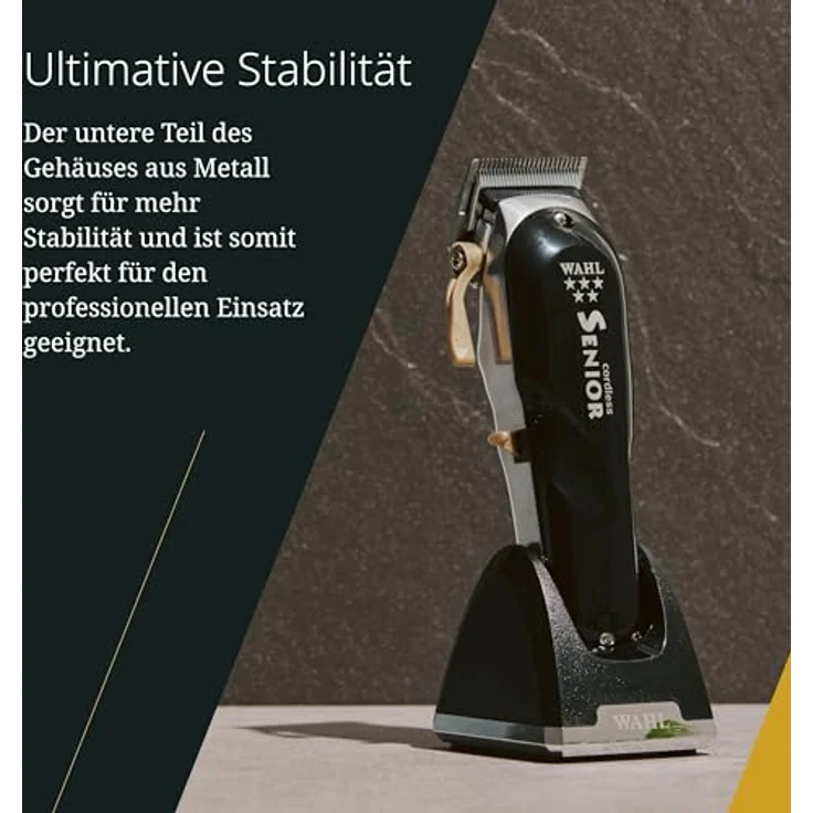 Wahl Professional Cordless Senior Haarschneider ohne Memory-Effekt 70 Minuten Akkubetrieb verchromter Präzisionsschneidsatz inkl. Aufsteckkämme, Kamm, Öl, Messerschutz – Bild 3