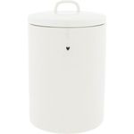 Bastion Collections Vorratsdose HEART mit kleinem Herz H. 19,5cm weiß und schwarz aus Keramik