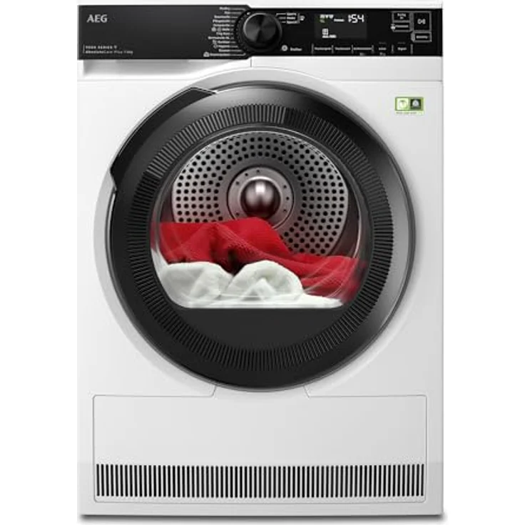 AEG WiFi Wärmepumpentrockner 8 kg, Serie 9000 AbsoluteCarePlus: Daunentrocknung, Punktgenaue Trocknung mit 3D-Scan Restfeuchteermittlung, A+++, Energiesparend, Trommelbeleuchtung, TR9W75680 in Weiß – Bild 1