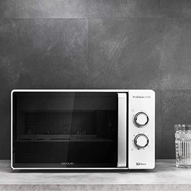 Cecotec ProClean 4110 Mikrowelle mit Grill, Standgerät, 23 Liter Garraum, 700 Watt, 3D WaveSchwarz Silberfarben – Bild 3