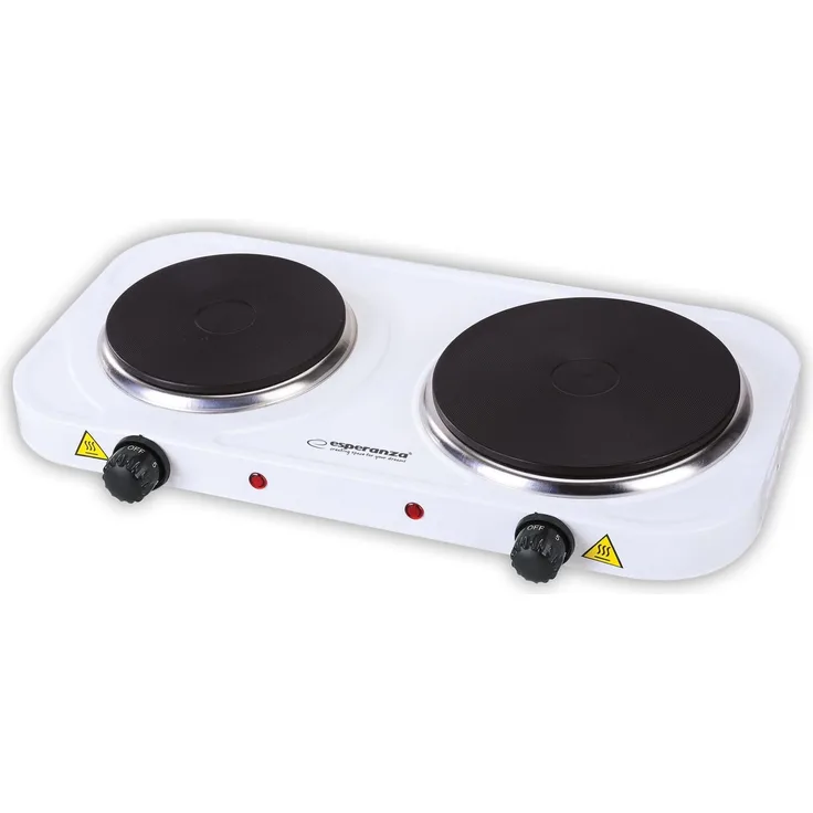 Esperanza EKH014W, Elektroherd mit 2 Kochzonen, 2500 Watt, kompakt in Weiss