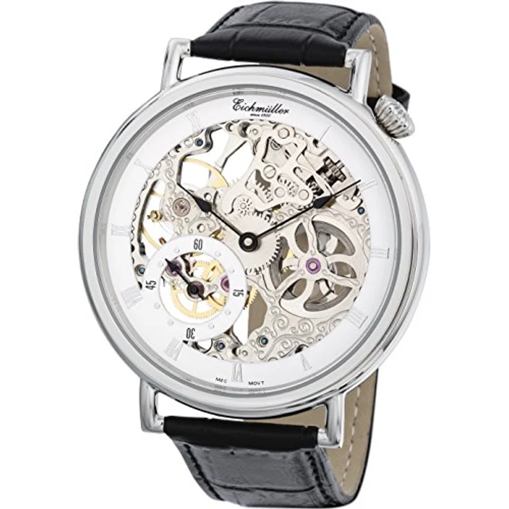 Eichmüller 8218 03 Herren Skelettuhr Handaufzug Lederband bicolor braun 50 mm – Bild 2