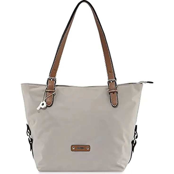 Picard Sonja Shopper, edel schimmernde Nylon Handtasche in Nude, A4-freundliches Hauptfach mit Reißverschluss und Handyfach