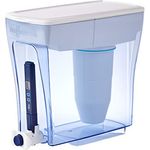 ZeroWater 4,7 L 5-Stufiger Wasserspender mit Wasserfilter - NSF-Zertifiziert - Wasser Filtersystem zur Reduktion von Blei, Anderen Schwermetallen und PFOA/PFOS - Weiß und Blau