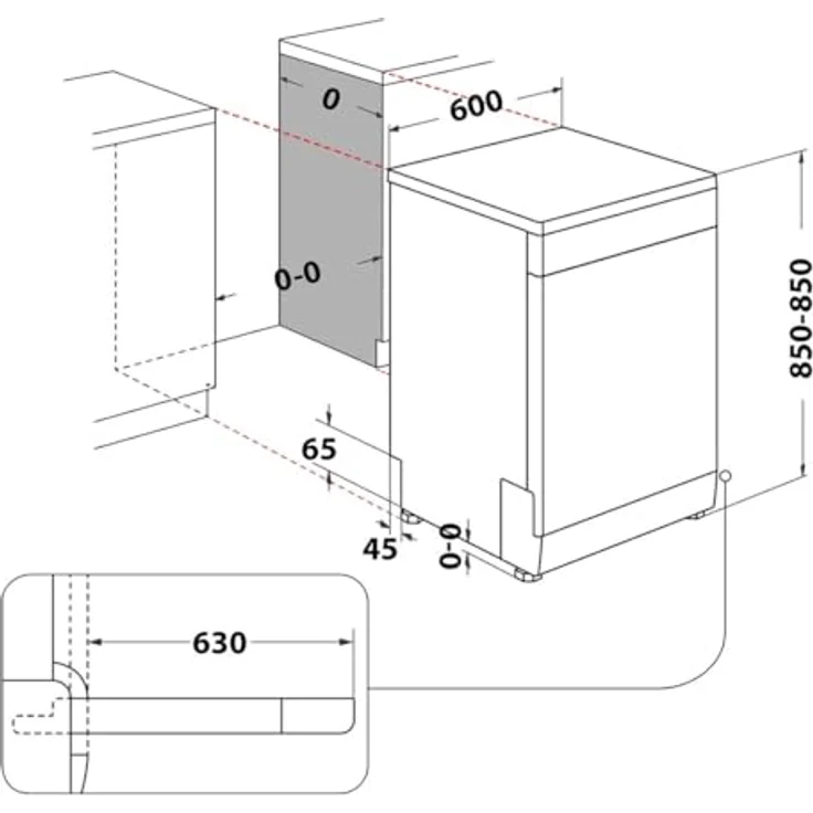 WHIRLPOOL W7F HP33 X, Einbau Geschirrspüler mit 15 Gedecken, 10 Programmen, 6TH SENSE Technologie, Geräuschpegel 43 dB, Edelstahl Oberfläche, Breite 60 cm – Bild 8