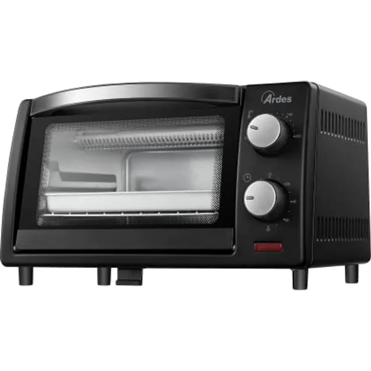 ARDES - AR6211B Elektrischer Kleinbackofen Fassungsvermögen 10 Liter Mit Innenbeleuchtung Regulierbarem Thermostat und Timer mit doppeltem Glas Automatischer Abschaltung - Mit Zubehörteilen