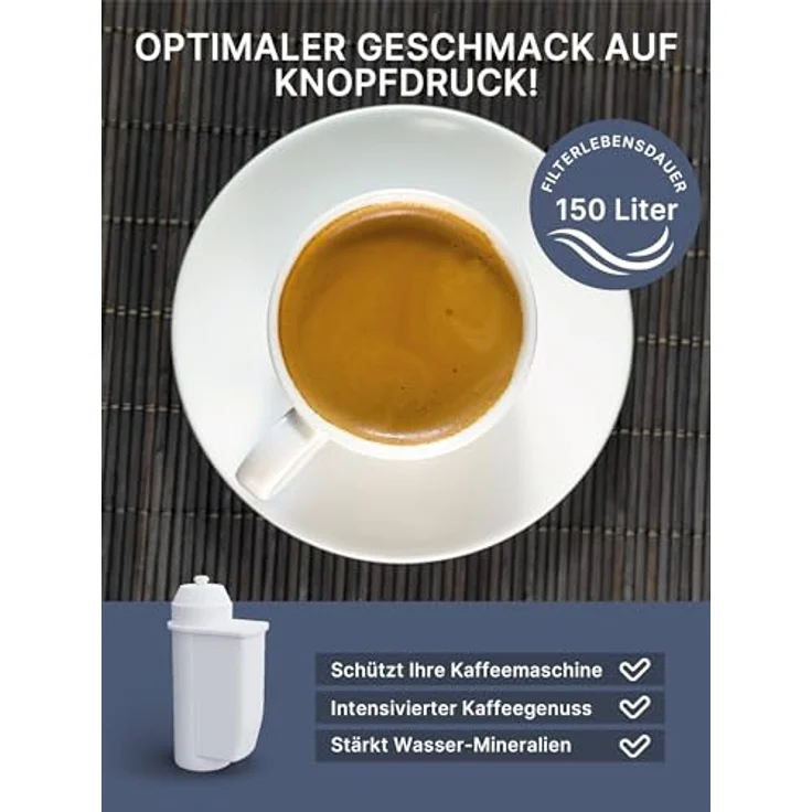 Comedes Wasserfilter 10er Set, passend für Jura Claris Blue 71311/71312/67007, Aktivkohle- und Ionentauschtechnologie – Bild 6