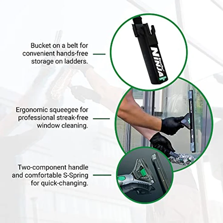 Unger Premium Ergo Tec Ninja AKN12 Glasreinigungsset 4 in 1 Neu Fensterwischset – Bild 4