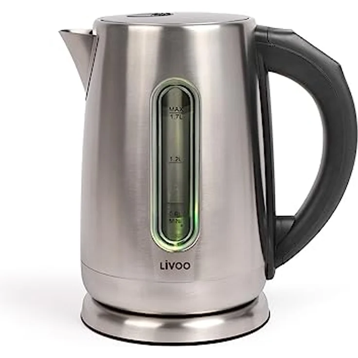 LIVOO DOD189 Wasserkocher mit Temperaturanzeige, 2200 Watt, 1,7 Liter, 360°-Basis, Temperatursteuerung 60°- 100°, Edelstahl – Bild 5