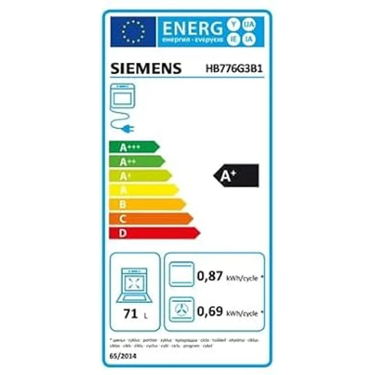 Siemens iQ700 HB776G3B1, Einbaubackofen mit 71 l, 30-300 °C, Hydrolytisch + Pyrolytisch, Energieeffizient – Bild 4
