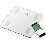 ETA Personenwaage Digital Vital Fit mit Smart-App - 18 Körpercharakteristiken Analysiert, 3x AAA, Weiß