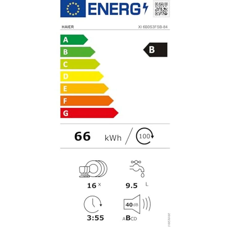 Haier XI 6B0S3FSB-84, Vollintegrierbarer Einbaugeschirrspüler mit 16 Maßgedecken, KI-Programmen und Powerwash-Funktion – Bild 11