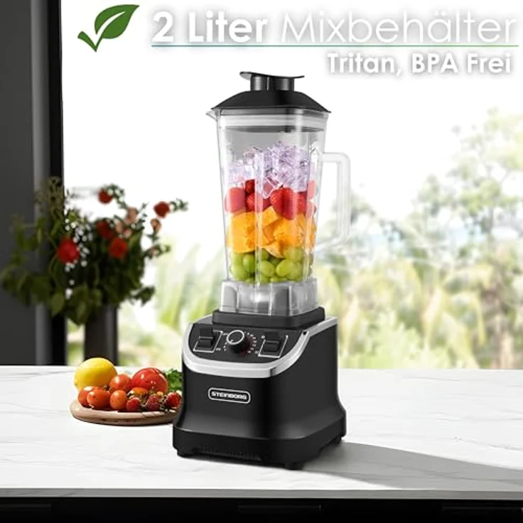 STEINBORG Standmixer SB-7060, 1500 W, 2 Liter Mixbehälter,Tritan-Material (BPA-frei),6-Blatt-Design Klingen, Hochleistungsmixer mit 9535 Vollkupfer-Motor – Bild 6