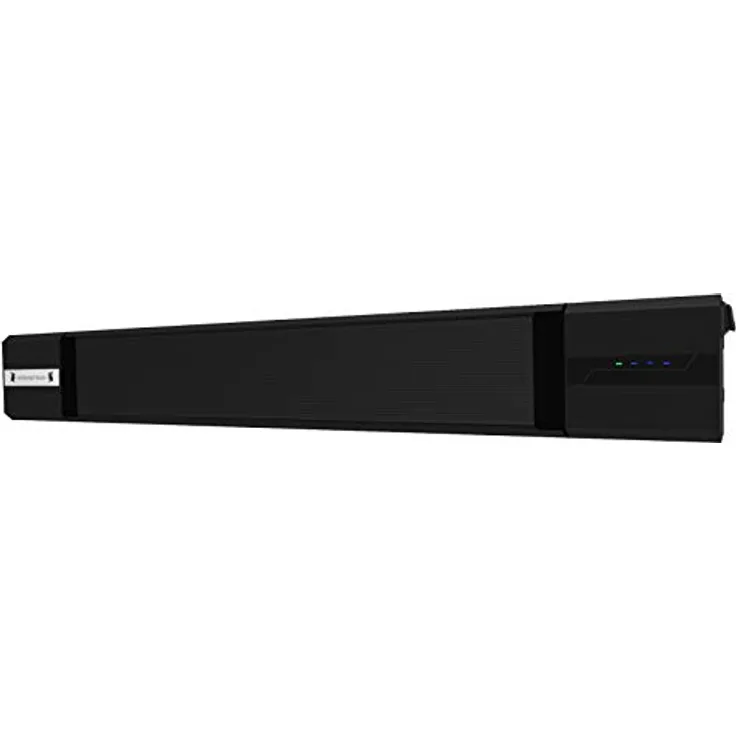 Elektrischer Terrassen Dunkel Strahler 2400 W Polaris Balkon Terrasse Garten Infrarot Heizstrahler Aussen schwarz innen Decken und Wandmontage Fernbedieung