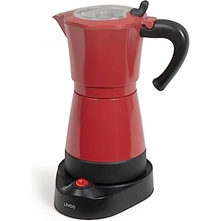 LIVOO elektrischer Espressokocher Mokka-Kanne 300ml italienisch 6 Tassen DOD117RC – Bild 4