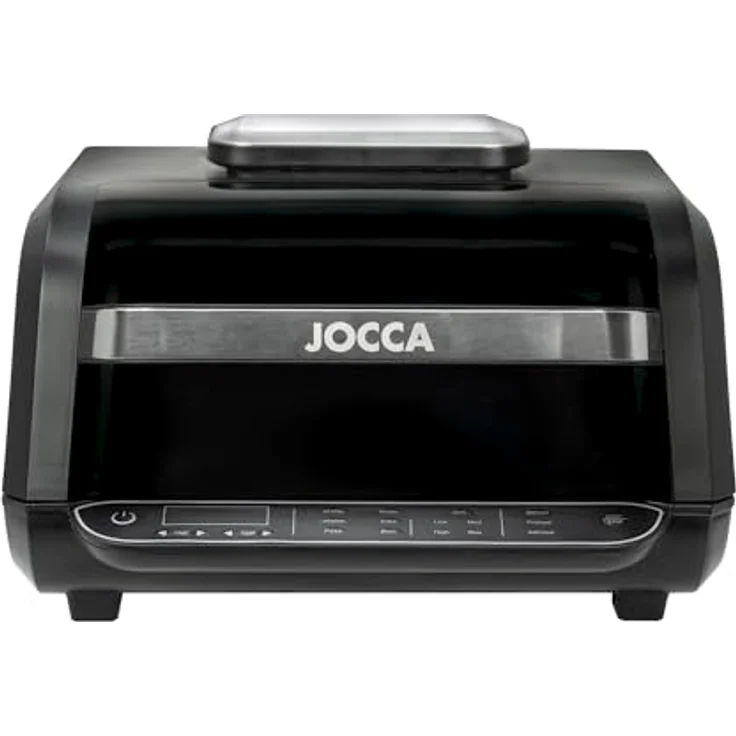 JOCCA Heißluftfritteuse 7L, ölfreie Luftfritteuse mit Touchscreen und 8 Programmen, Silber/Schwarz – Bild 2